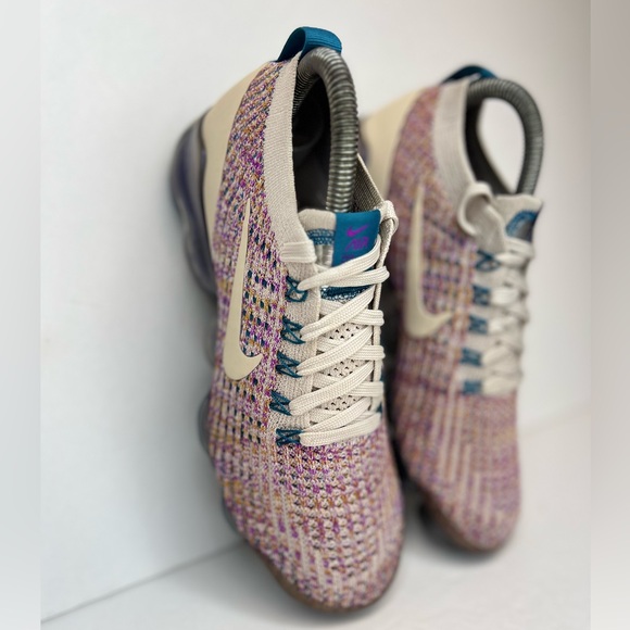 Nike Air Vapormax Flyknit 3 FK-3 Desert Sand/Vivid Purp Women’s Sz 7M AJ6910-007 - Picture 5 of 16